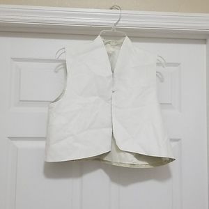 Fashion NOVA white faux leather open  crop top